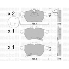 22-0118-1 METELLI Комплект тормозных колодок, дисковый тормоз