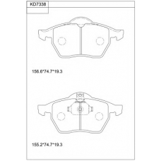 KD7338 ASIMCO Комплект тормозных колодок, дисковый тормоз