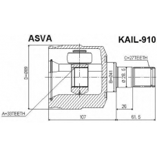 KAIL-910 ASVA Шарнирный комплект, приводной вал
