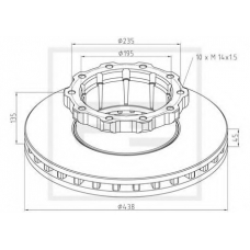 016.284-00A PE Automotive Тормозной диск