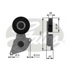 T38464 GATES Натяжной ролик, поликлиновой  ремень