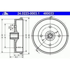 24.0223-0003.1 ATE Тормозной барабан