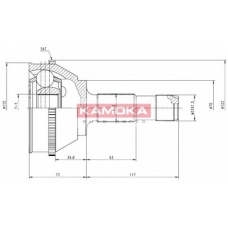 6508 KAMOKA Шарнирный комплект, приводной вал
