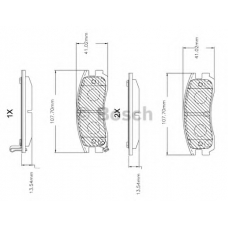F 03B 150 045 BOSCH Комплект тормозных колодок, дисковый тормоз