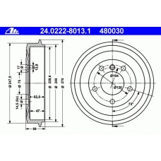 24.0222-8013.1 ATE Тормозной барабан