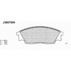J3607004 NIPPARTS Комплект тормозных колодок, дисковый тормоз