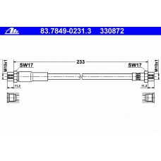 83.7849-0231.3 ATE Тормозной шланг