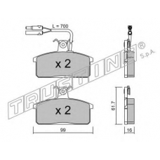 028.1 TRUSTING Комплект тормозных колодок, дисковый тормоз