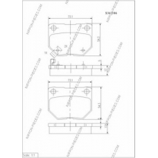 S361U06 NPS Комплект тормозных колодок, дисковый тормоз