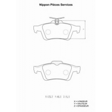 N361N14 NPS Комплект тормозных колодок, дисковый тормоз