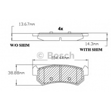F 03B 150 138 BOSCH Комплект тормозных колодок, дисковый тормоз
