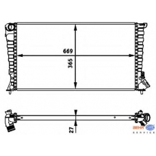 8MK 376 717-611 HELLA Радиатор, охлаждение двигателя