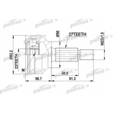 PCV3610 PATRON Шарнирный комплект, приводной вал