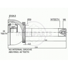 OJ-0253 InterParts Шарнирный комплект, приводной вал