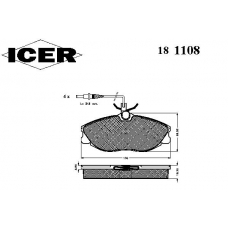 181108 ICER Комплект тормозных колодок, дисковый тормоз