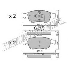 833.0 TRUSTING Комплект тормозных колодок, дисковый тормоз