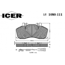 151080-111 ICER Комплект тормозных колодок, дисковый тормоз