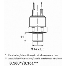 8.160.11 BEHR Термовыключатель, вентилятор радиатора