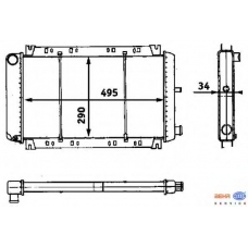 8MK 376 715-461 HELLA Радиатор, охлаждение двигателя