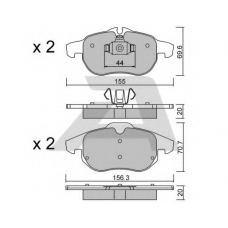 BPFI-1021 AISIN Комплект тормозных колодок, дисковый тормоз