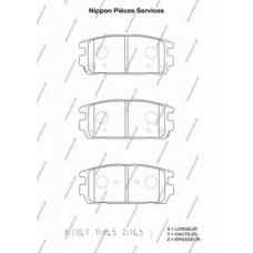 H361I12 NPS Комплект тормозных колодок, дисковый тормоз