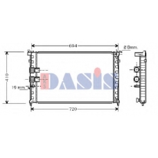 160015N AKS DASIS Радиатор, охлаждение двигателя
