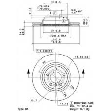 09.A259.10 BREMBO Тормозной диск