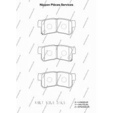 H361I00 NPS Комплект тормозных колодок, дисковый тормоз