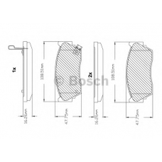 F 03B 150 237 BOSCH Комплект тормозных колодок, дисковый тормоз