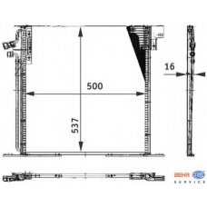 8FC 351 037-341 HELLA Конденсатор, кондиционер