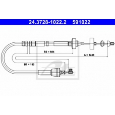 24.3728-1022.2 ATE Трос, управление сцеплением