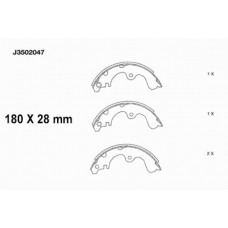 J3502047 NIPPARTS Комплект тормозных колодок