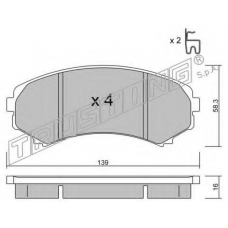 414.0 TRUSTING Комплект тормозных колодок, дисковый тормоз