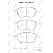 N360N91 NPS Комплект тормозных колодок, дисковый тормоз