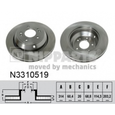 N3310519 NIPPARTS Тормозной диск