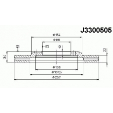 J3300505 NIPPARTS Тормозной диск