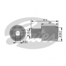 T42051 GATES Паразитный / ведущий ролик, зубчатый ремень