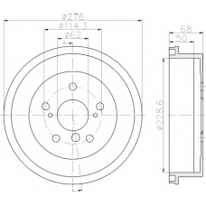 8DT 355 300-801 HELLA PAGID Тормозной барабан