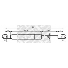 91611 MAPCO Газовая пружина, крышка багажник