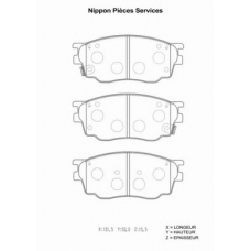 M360A09 NPS Комплект тормозных колодок, дисковый тормоз