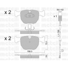 22-0559-1K METELLI Комплект тормозных колодок, дисковый тормоз