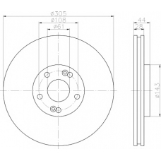 8DD 355 108-461 HELLA PAGID Тормозной диск