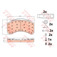 GDB5117 TRW Комплект тормозных колодок, дисковый тормоз