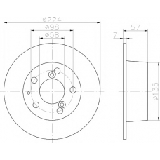 8DD 355 100-271 HELLA PAGID Тормозной диск