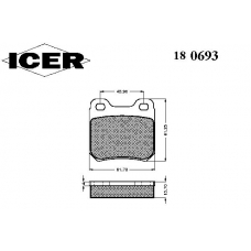 180693 ICER Комплект тормозных колодок, дисковый тормоз