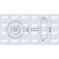 15-1027 IPD Паразитный / ведущий ролик, поликлиновой ремень
