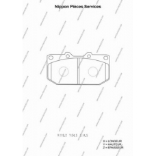 N360N47 NPS Комплект тормозных колодок, дисковый тормоз