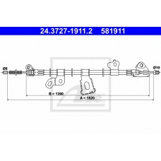 24.3727-1911.2 ATE Трос, стояночная тормозная система