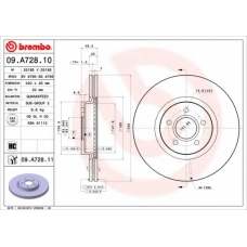 09.A728.10 BREMBO Тормозной диск
