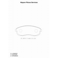 N360N44 NPS Комплект тормозных колодок, дисковый тормоз